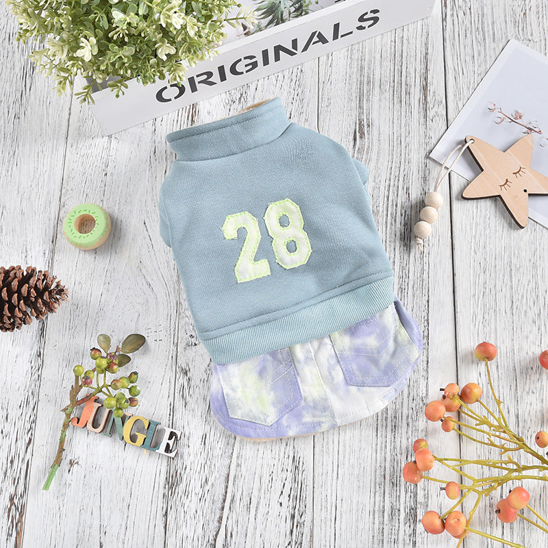 Pet Dog Jersey Denim Skirt Autumn Winter Pet Dog Clothes
